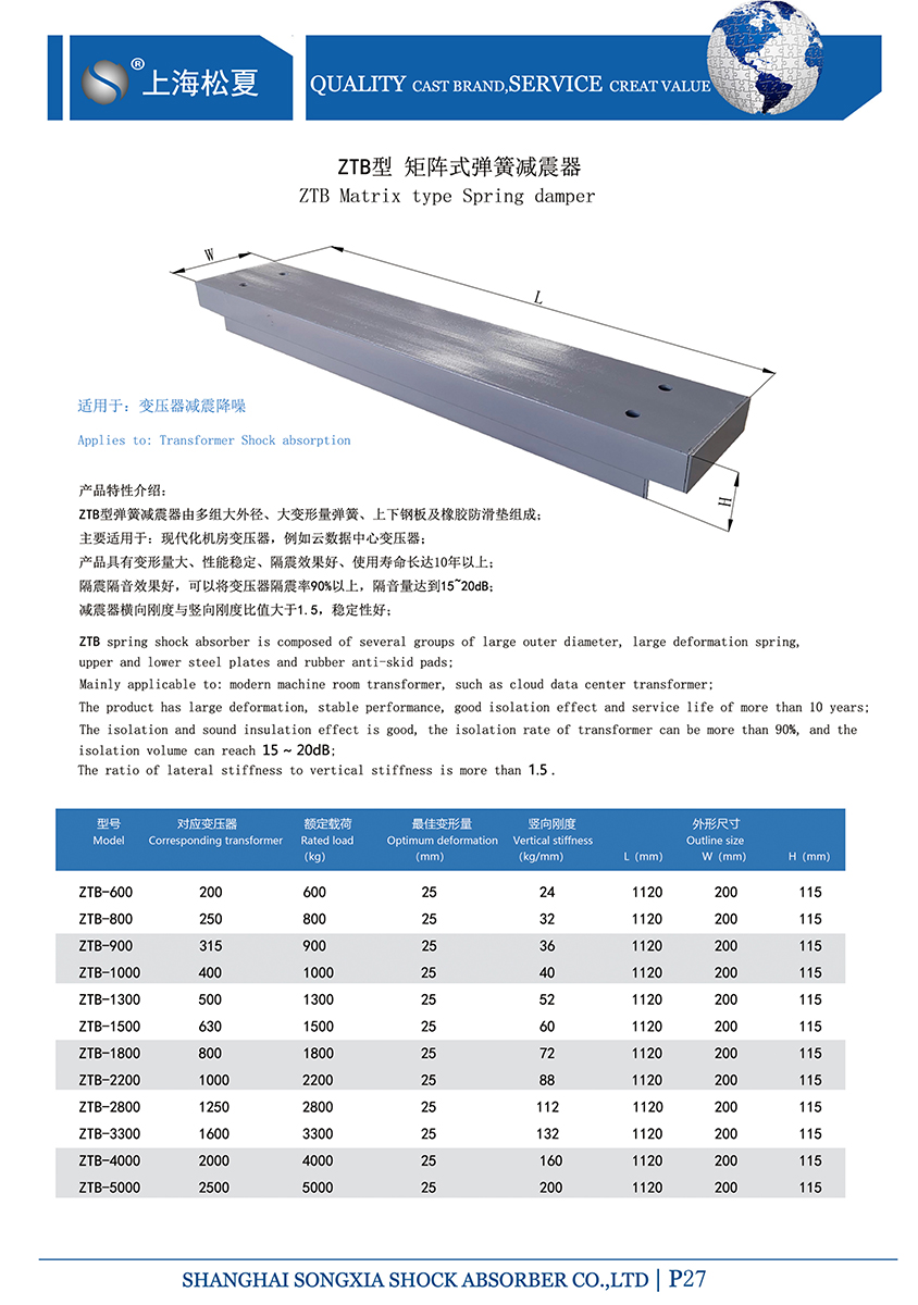 矩陣式<a href='http://m.lectite.com' target='_blank'><u>彈簧減震器</u></a>-變壓器專用